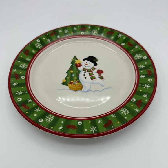 Longaberger 2004 Bluster the Snowman Large Salad Plate Christmas Plate - Picture 2 of 6